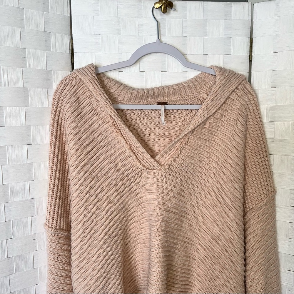 Free People Marlie Pullover Sweater Soft Pink Women’s Small Oversized Rib Knit - Picture 9 of 14